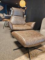 Draaifauteuil WIM bruin rundleer opruiming, Huis en Inrichting, Fauteuils, Ophalen of Verzenden, Nieuw, 75 tot 100 cm, Leer