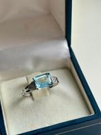 Prachtige ring met blauwe steen, Sieraden, Tassen en Uiterlijk, Antieke sieraden, Ophalen of Verzenden, Zilver, Ring