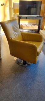 Montel leren draai fauteuil, Ophalen, Zo goed als nieuw, Modern, 50 tot 75 cm