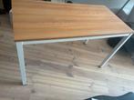Houten tafel/Bureau met Witte Poten, Ophalen, Gebruikt, 50 tot 100 cm, Minder dan 100 cm