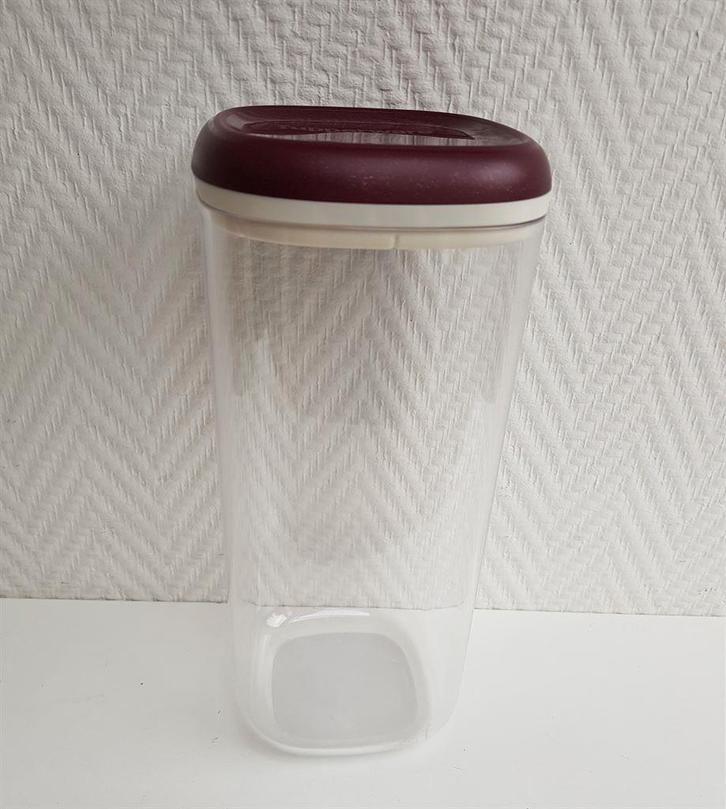 T182 Clear voorraadbus, 1,8 ltr zgan en meer Tupperware, Huis en Inrichting, Keuken | Tupperware, Zo goed als nieuw, Schaal, Paars