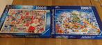 2 kerst puzzels ravensburger waarvan 1 disney, Ophalen of Verzenden, 500 t/m 1500 stukjes, Gebruikt