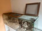 Terrarium met op maat gemaakte deksels, Dieren en Toebehoren, Reptielen en Amfibieën | Toebehoren, Ophalen, Gebruikt