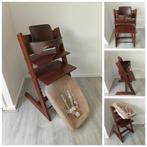 Stokke Tripp Trapp bruin met babyset, newbornset, extra hoes, Ophalen of Verzenden, Zo goed als nieuw, Stokke Tripp Trapp, Stoelverkleiner