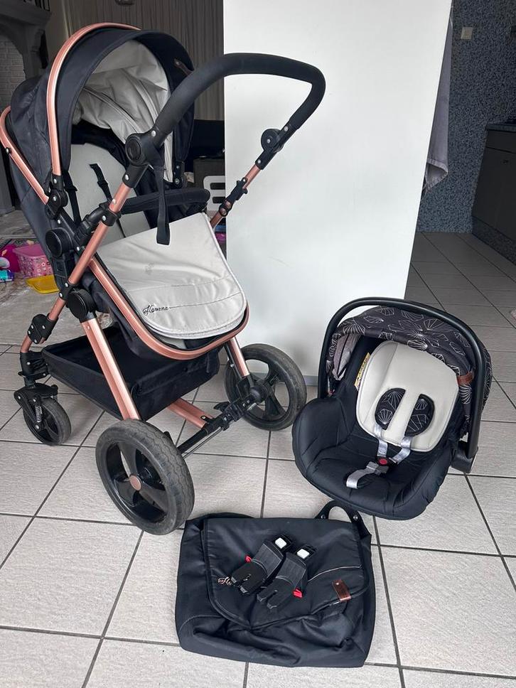 Kinderwagen 3in1 Chipolino zwart/rose, Kinderen en Baby's, Kinderwagens en Combinaties, Zo goed als nieuw, Overige merken, Ophalen