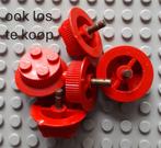 wheel1a (1) 5x Red Train Wheel with 2 x 2 Stud Center, Tract, Ophalen of Verzenden, Gebruikt, Duplo