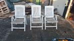 3x tuinstoel wit, Ophalen, Gebruikt, Kunststof, Verstelbaar