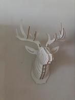3D hertenkop/rendierkop wanddecoratie wit/narturel, Nieuw, Ophalen of Verzenden