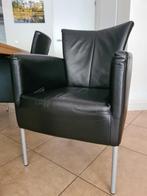 Lerenstoelen met eiken tafel, Ophalen, Gebruikt, Eikenhout, 50 tot 100 cm