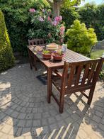 Gratis afhalen: Robuust houten tuinset (zwaar), Ophalen, Gebruikt, Hout, Bank