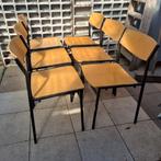 Gijs van der Sluis Stapelstoelen - Vintage Set, Huis en Inrichting, Stoelen, Ophalen, Gebruikt, Bruin, Vijf, Zes of meer stoelen
