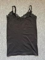 Zwarte top hempje stretch met kant s/m, Zwart, Ophalen of Verzenden, Zo goed als nieuw, Maat 36 (S)