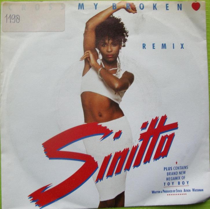 sinitta - cross my broken heart, Cd's en Dvd's, Vinyl Singles, Zo goed als nieuw, Single, Overige genres, 7 inch, Ophalen of Verzenden
