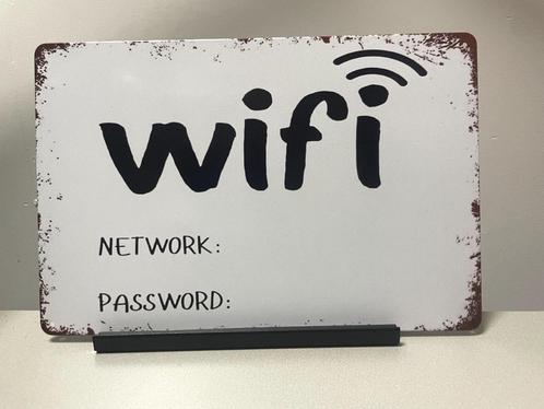 Wifi metalen tekstbord (Old Look), Huis en Inrichting, Woonaccessoires | Tekstborden en Spreuken, Nieuw, Ophalen of Verzenden