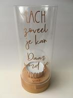 complete set houten standaard & windlicht met quote optie 1, Huis en Inrichting, Ophalen of Verzenden, Nieuw