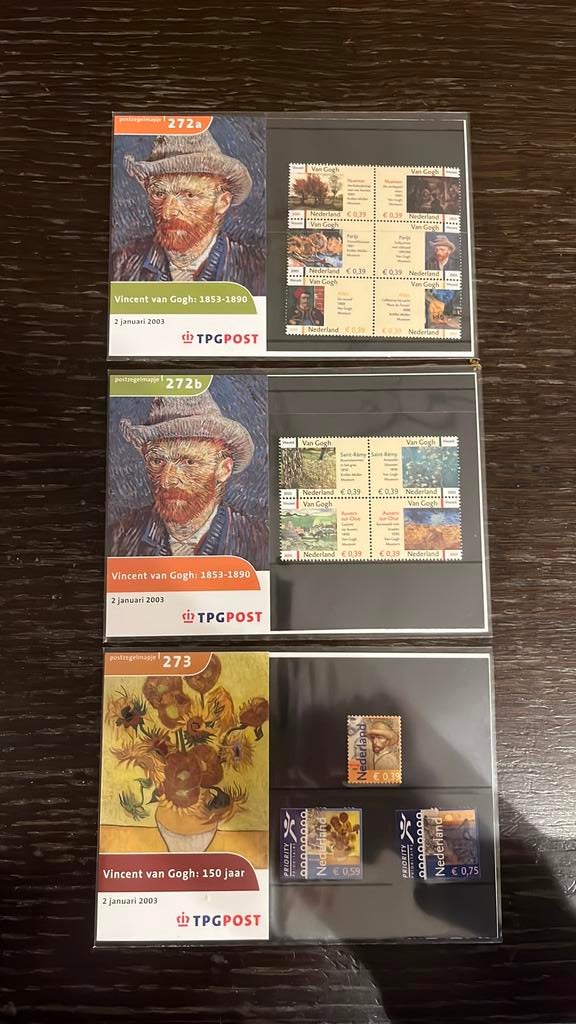 Vincent van Gogh postzegelmapjes 50% nominaal, Verzenden