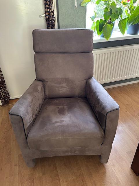 Fauteuil grijs/beige, Huis en Inrichting, Fauteuils, Zo goed als nieuw, Ophalen