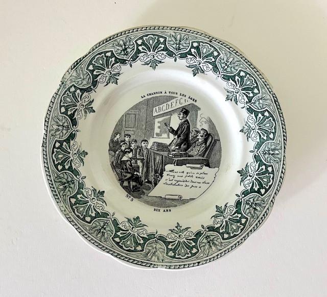 Frans Creil et Montereau bordje assiette parlante nr. 5 & 10, Antiek en Kunst, Antiek | Servies los, Ophalen of Verzenden