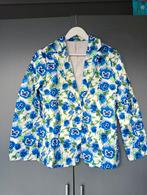 Jasje met blauwe viooltjes print mt S, Blauw, Ophalen of Verzenden, Jasje, Maat 36 (S)