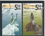 Faeröer Mi. 526/527 konijnen, Verzenden, IJsland, Gestempeld