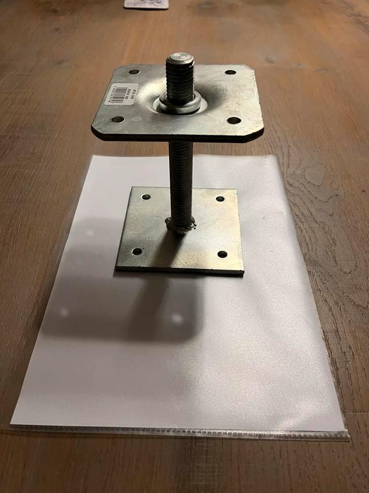 4x Stalen Verstelbare Paalhouders, Doe-het-zelf en Verbouw, IJzerwaren en Bevestigingsmiddelen, Nieuw, Overige typen, Ophalen of Verzenden