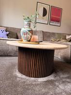 Travertin Salontafel, Huis en Inrichting, Tafels | Salontafels, Ophalen, Overige materialen, 50 tot 100 cm, Rond
