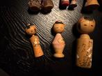 Japanse Wobblehead Kokeshi collectie – 1950s houten poppen, Ophalen of Verzenden