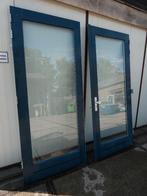 Set hardhouten serre deuren (239cm x 207cm) HxB, Doe-het-zelf en Verbouw, Ophalen, Gebruikt, Glas, Buitendeur