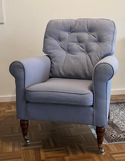2 Fauteuils met Hocker, Huis en Inrichting, Fauteuils, Gebruikt, Stof, 50 tot 75 cm, Minder dan 75 cm, Ophalen