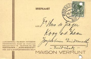 Maison Vermunt, Roosendaal - 04.1937 - briefkaart beschikbaar voor biedingen