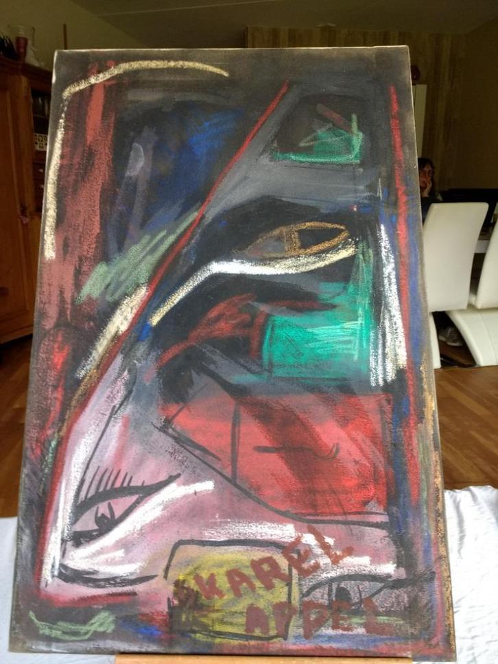 schilderij naar .Karel Appel op doek, Antiek en Kunst, Kunst | Schilderijen | Abstract, Ophalen of Verzenden