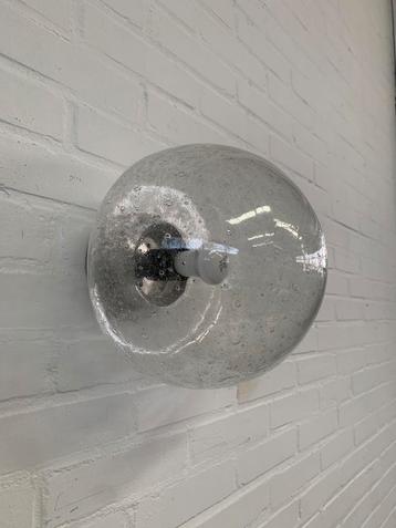 Lamp ijsglazen plafondlamp Hillebrand-Leuchten jaren 70. beschikbaar voor biedingen
