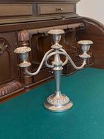 Stijlvolle verzilverde 3‑armige kandelaar – Ianthe, England, Antiek en Kunst, Ophalen of Verzenden, Zilver