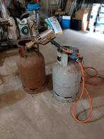 Gasbrander met 2 gasflessen, Doe-het-zelf en Verbouw, Ophalen, Gebruikt