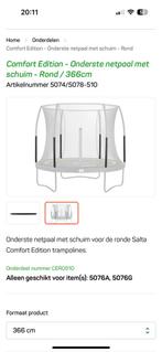 2 x enclosure tube + foam SALTA trampoline, Ophalen of Verzenden, Nieuw