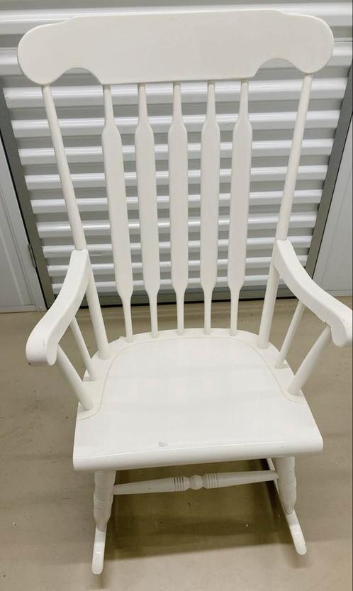 Witte Schommelstoel, Huis en Inrichting, Stoelen, Gebruikt, Eén, Hout, Wit, Ophalen