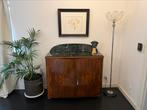 Antiek vintage kast dressoir marmeren blad, Ophalen, Gebruikt, 25 tot 50 cm, 100 tot 150 cm