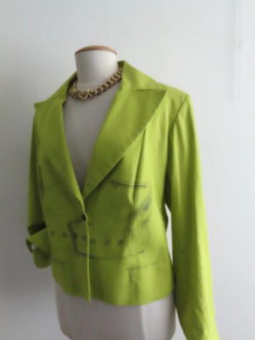 UNIEK DESIGN, katoenen blazer met leuke grapjes mt 42/44 beschikbaar voor biedingen
