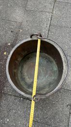 Antieke Koperen Ketel met IJzeren Handvat, Ophalen of Verzenden, Koper