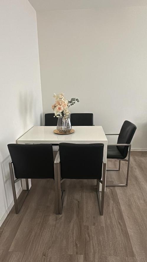 Luxe stoelen, Huis en Inrichting, Stoelen, Zo goed als nieuw, Leer, Zwart, Ophalen