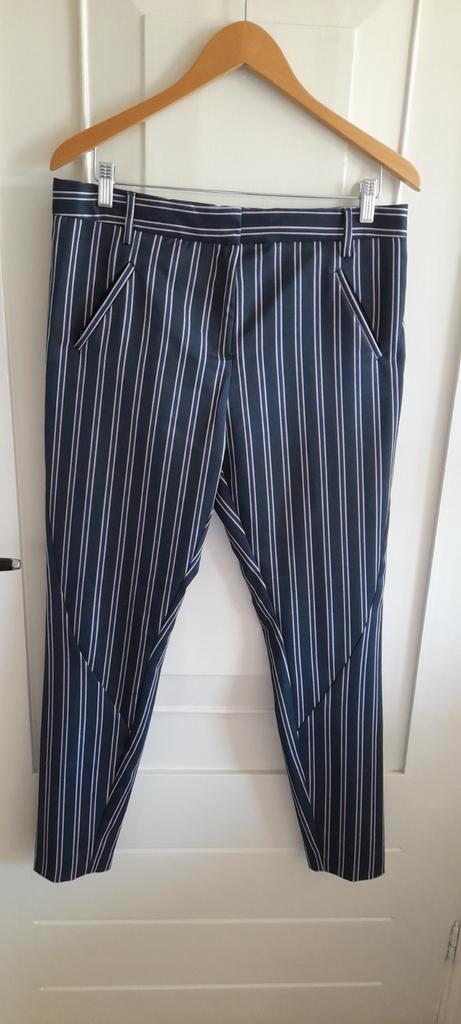 Five Units marineblauw/kobalt/ rose classy streep pantalon, Kleding | Dames, Broeken en Pantalons, Zo goed als nieuw, Maat 38/40 (M)