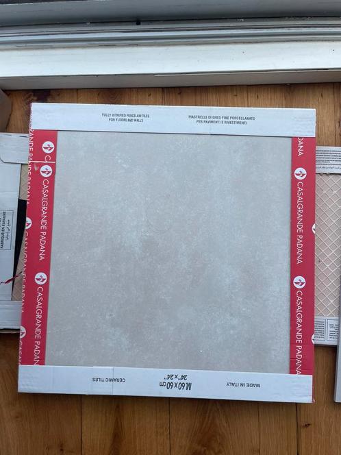 7 vloer/wandtegels lichtgrijs 60x60cm, Doe-het-zelf en Verbouw, Tegels, Nieuw, Vloertegels, Keramiek, 60 cm of meer, Minder dan 5 m²