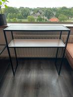 Twee bijzettafels, Gebruikt, 55 tot 75 cm, Glas, Rechthoekig