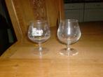 2 cognac glazen 1x asbach uralt + 1x blanco glas samen voor, Verzamelen, Ophalen of Verzenden, Zo goed als nieuw, Borrel- of Shotglas