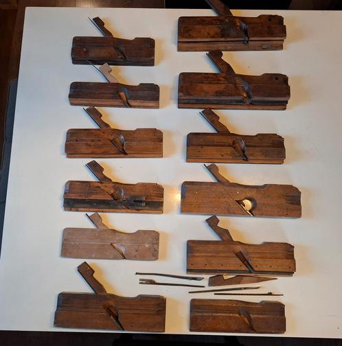 Oude Houten Schaafmessen houtschaaf Collectie (12 stuks), Antiek en Kunst, Antiek | Gereedschap en Instrumenten, Ophalen of Verzenden