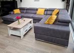 Dior hoekbank met vaste hocker/ Slaapbank, Ophalen, Zo goed als nieuw, Stof
