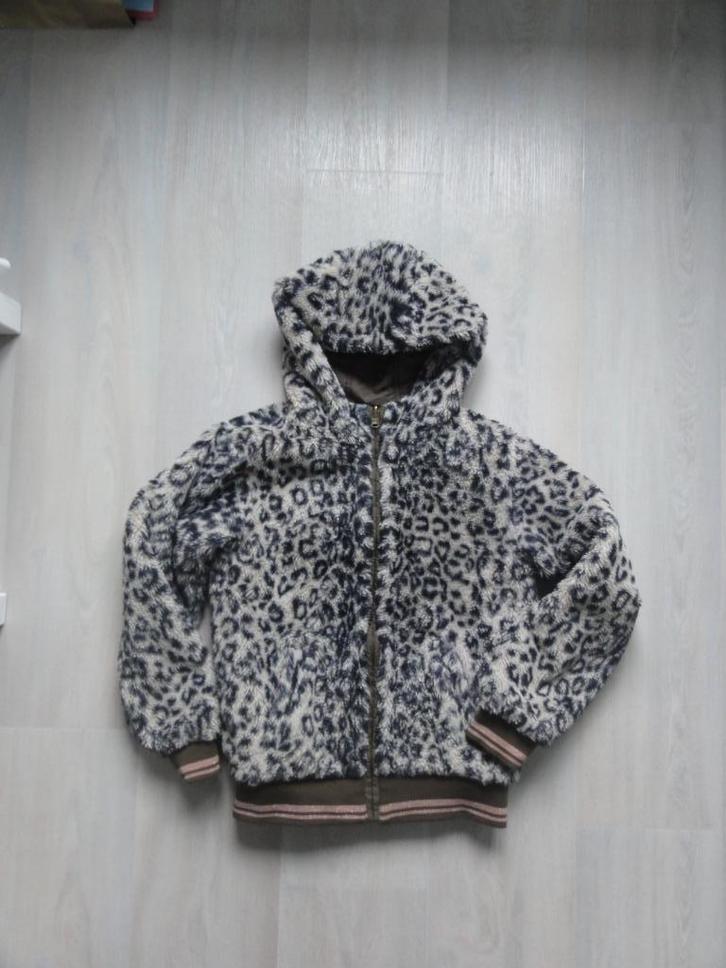 WE fashion reversible winterjas panter print + groen 146/152, Kinderen en Baby's, Kinderkleding | Maat 146, Gebruikt, Meisje, Jas