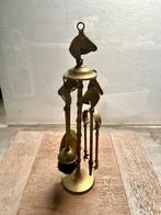 Koperen Haardset met Paardenkoppen - Vintage, Antiek en Kunst, Ophalen, Koper