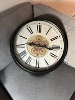 Industriële Wandklok - 63cm - DKW Woodvison, Huis en Inrichting, Ophalen, Gebruikt, Analoog, Wandklok