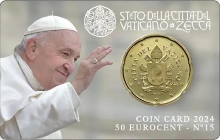 Coincard Vaticaan 2024 50 Eurocent Nº 15, Postzegels en Munten, Munten | Europa | Euromunten, 50 cent, Vaticaanstad, Ophalen of Verzenden